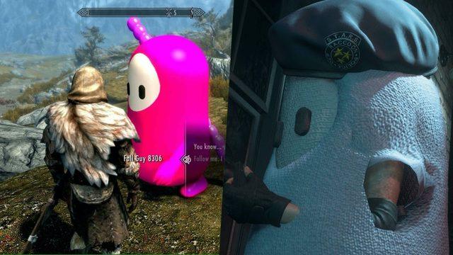 Skyrim ve Resident Evil 3 İçin Fall Guys Modları Yayınlandı (Fasulye İçerir)