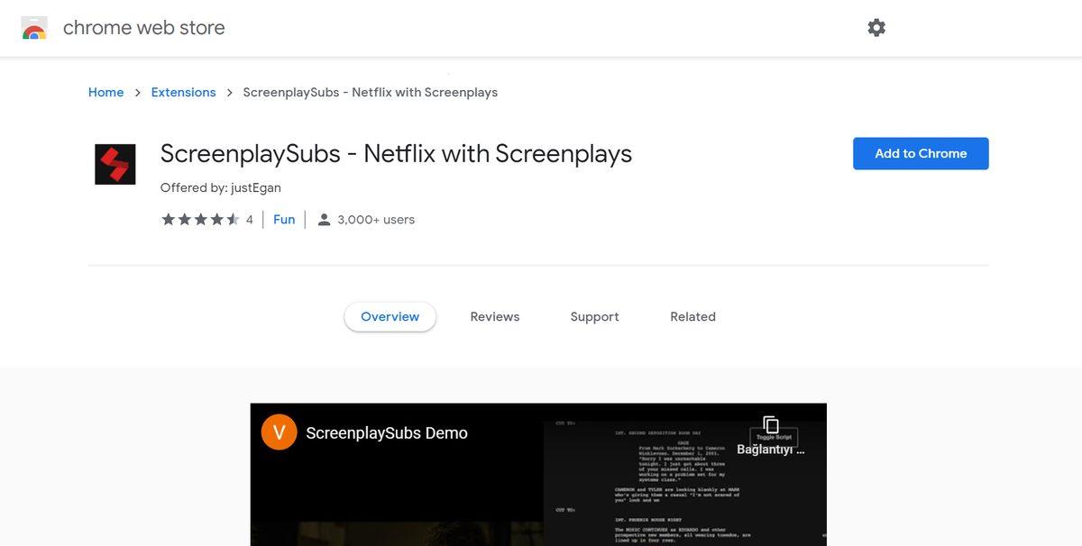 Netflix’te Film İzlerken Senaryosunu da Gösteren Google Chrome Eklentisi: ScreenplaySubs