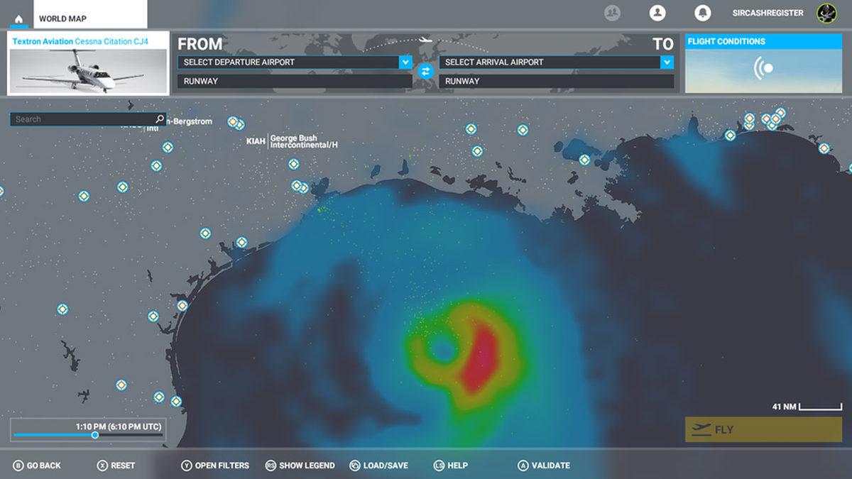 Microsoft Flight Simulator Oyuncuları, ABD’deki Laura Kasırgasına Akın Etti