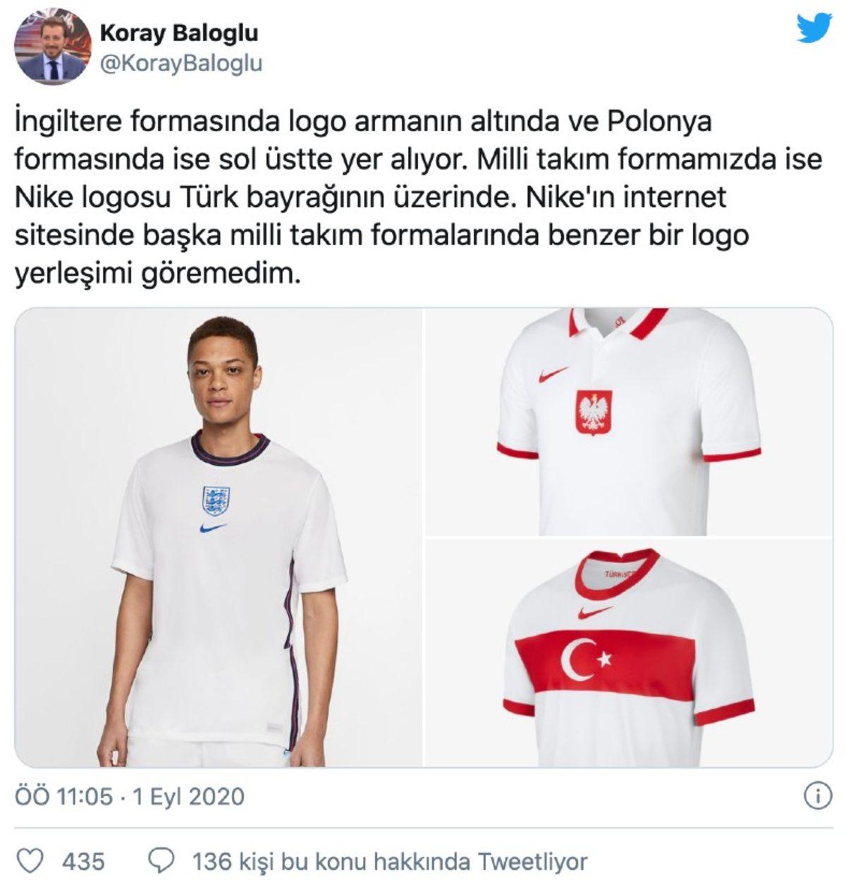 Türkiye A Milli Futbol Takımı’nın Yeni Formasındaki Nike Logosuna Sosyal Medyadan Büyük Tepki
