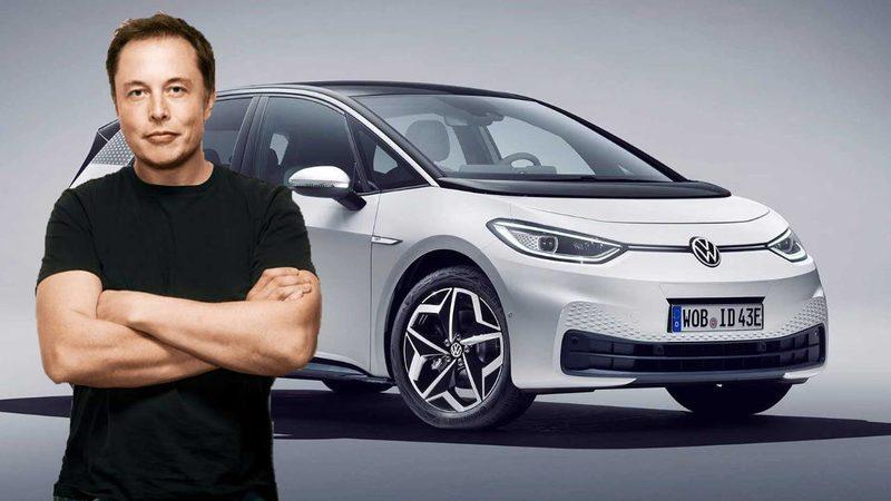 Elon Musk, Volkswagen’in İlk Elektrikli Otomobili ID.3 ile Test Sürüşüne Çıktı (Video)
