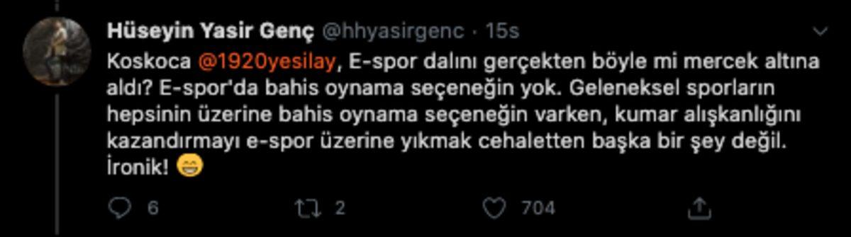 Yeşilay’dan Tartışma Yaratan Espor Paylaşımı: Sporun EEEE’si Olur mu?