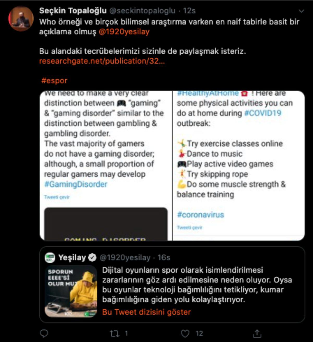 Yeşilay’dan Tartışma Yaratan Espor Paylaşımı: Sporun EEEE’si Olur mu?