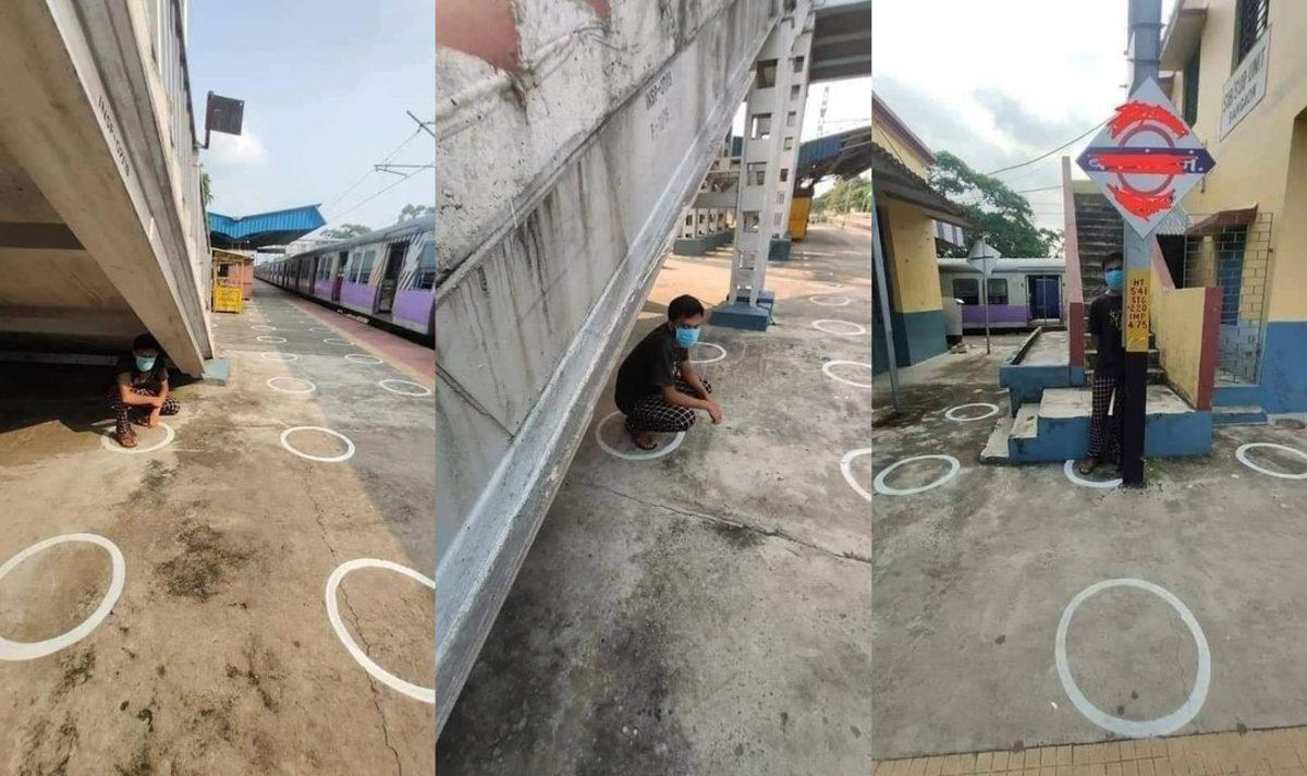 Hindistan’da Oldukça İlginç Yerlere Çizilen Sosyal Mesafe Çemberleri