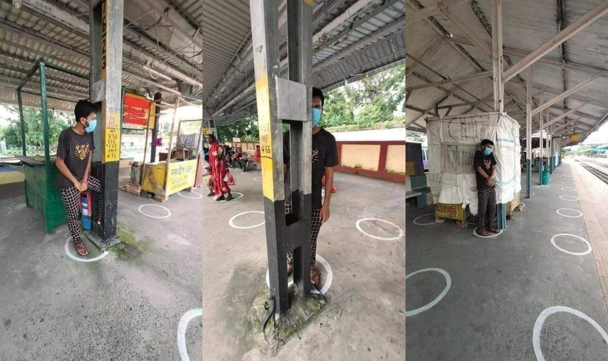 Hindistan’da Oldukça İlginç Yerlere Çizilen Sosyal Mesafe Çemberleri