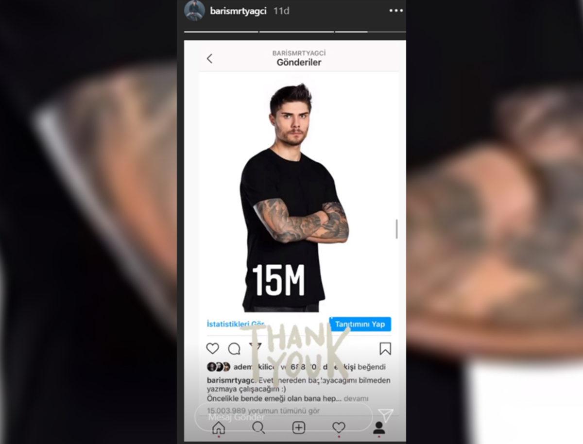 Survivor Barış’ın Paylaşımı, Instagram’da 15 Milyon Yorumla Rekor Kırdı