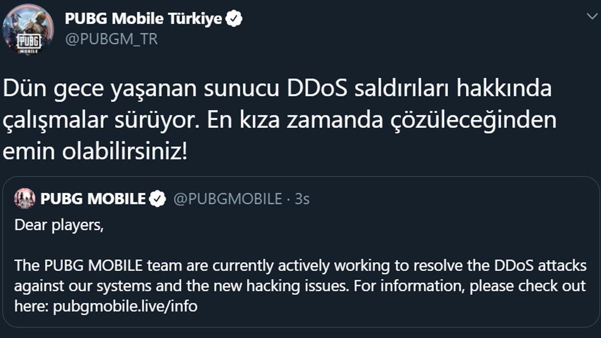 PUBG Mobile, DDoS Saldırısı Altında Olduğunu Açıkladı