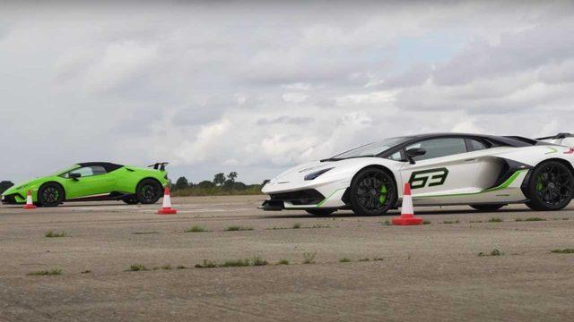 Lamborghini Huracan ve Aventador SVJ, Drag Pistinde Kapıştı (Video)