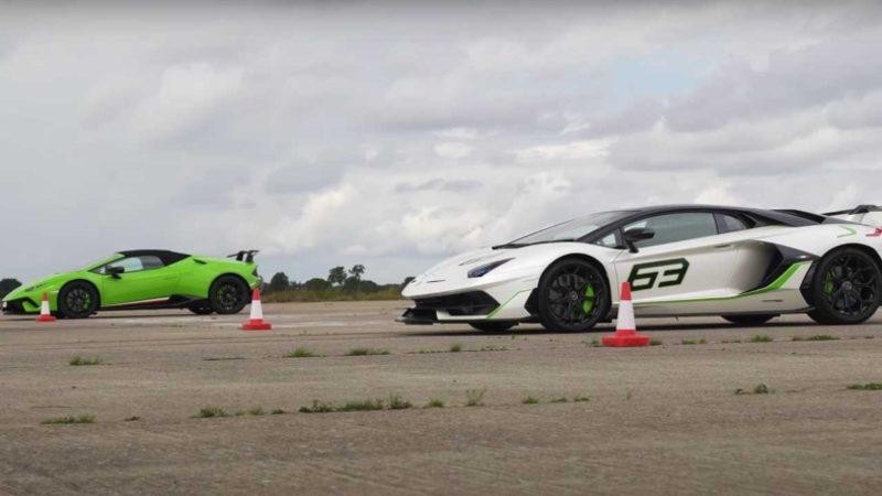 Lamborghini Huracan ve Aventador SVJ, Drag Pistinde Kapıştı (Video)