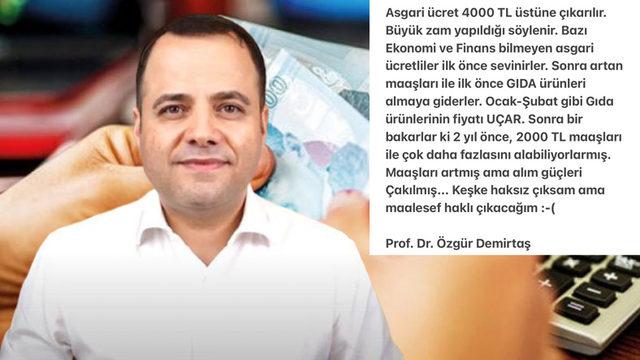 Ekonomist Özgür Demirtaş, Asgari Ücretin 4.000 TL Olması Durumunda Neler Olacağını Açıkladı