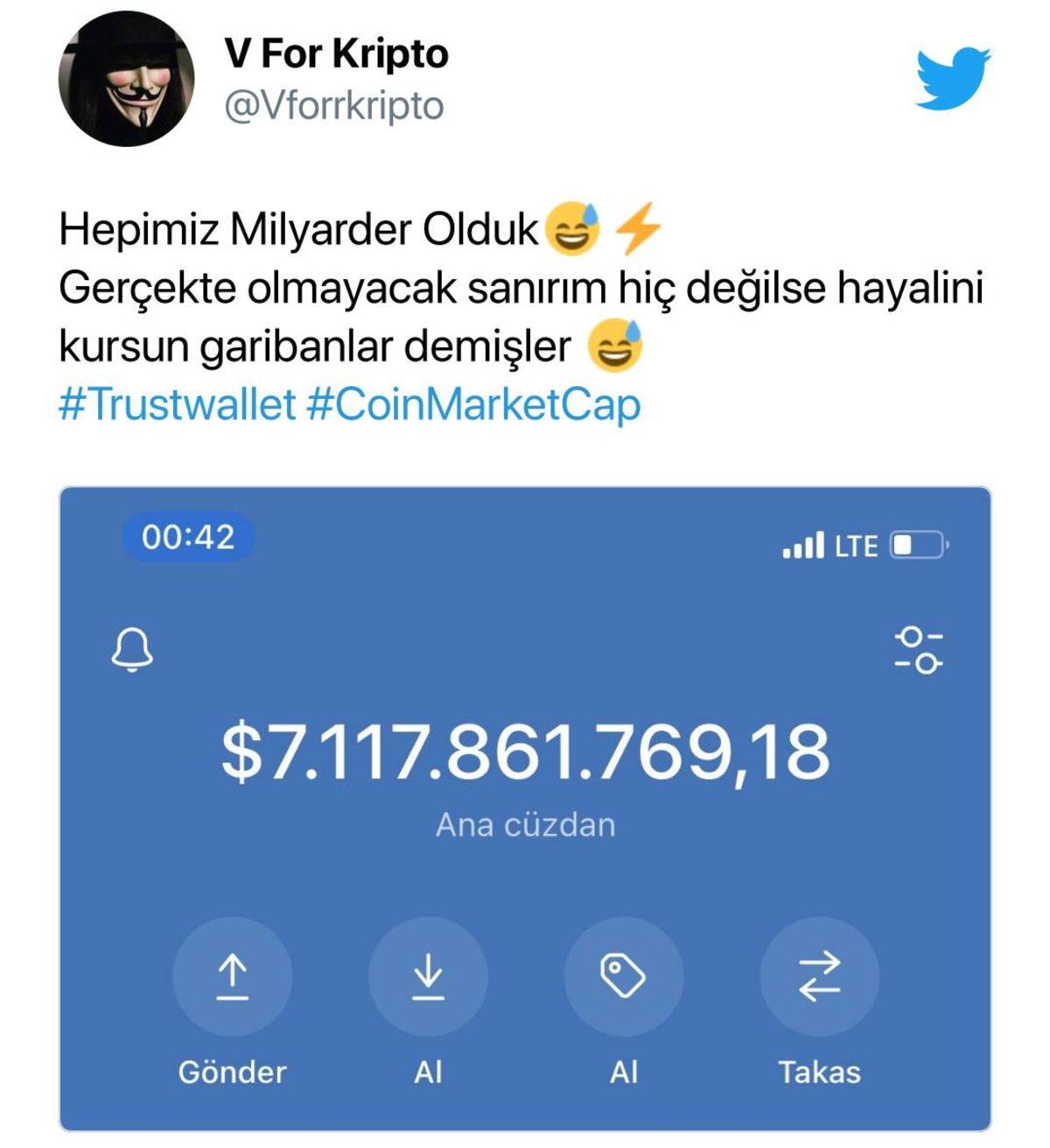 Kullanıcılar Anlık Olarak ’Milyarder’ Oldu: CoinMarketCap’te Kripto Paraların Değeri Piyasa Değerinin Üstünde Gözüküyor