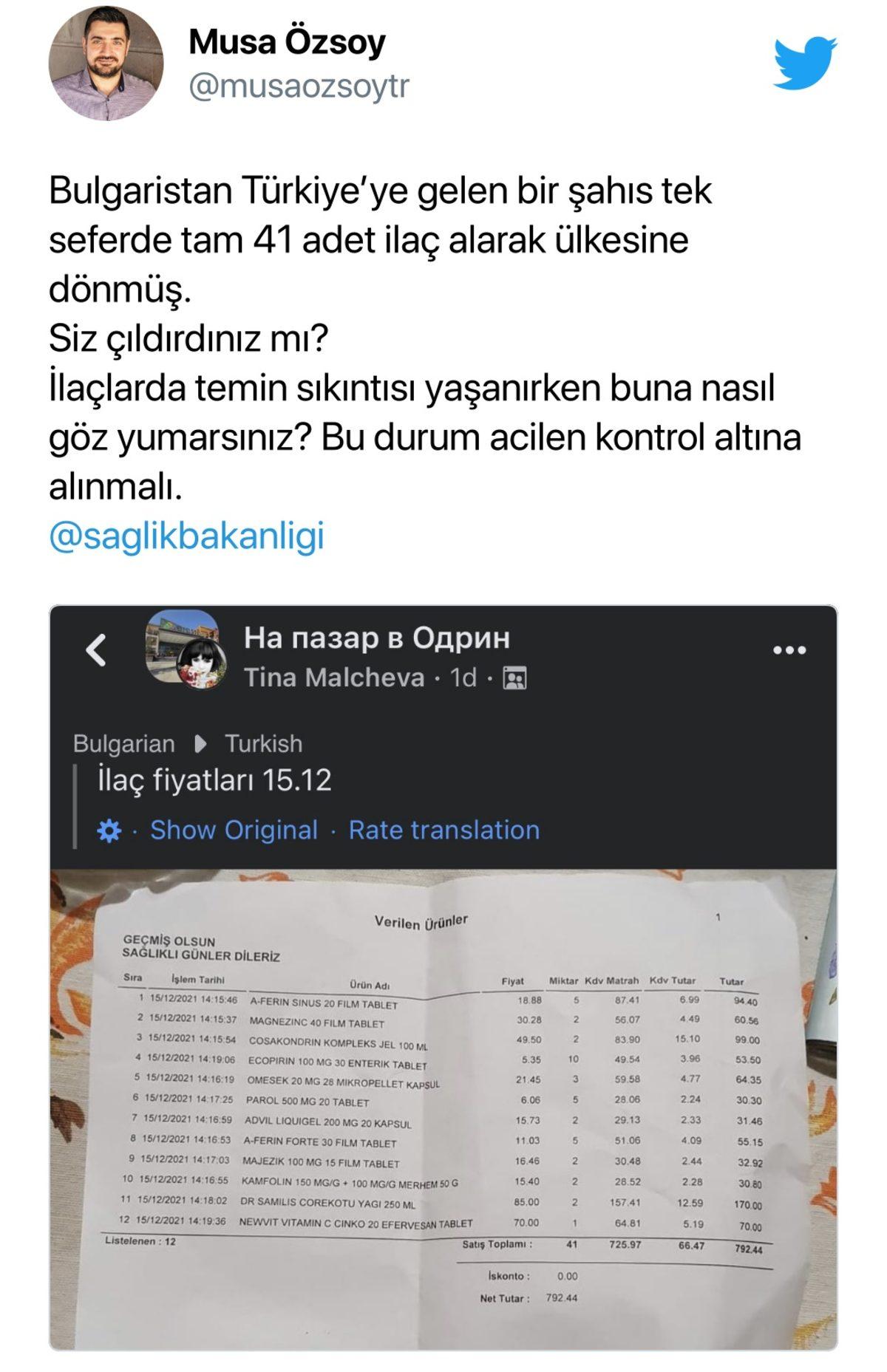 Bulgarların Türkiye’den Kutu Kutu İlaç Alması Sosyal Medyanın Gündeminde: ’Sağlık Bakanlığı Harekete Geçsin’