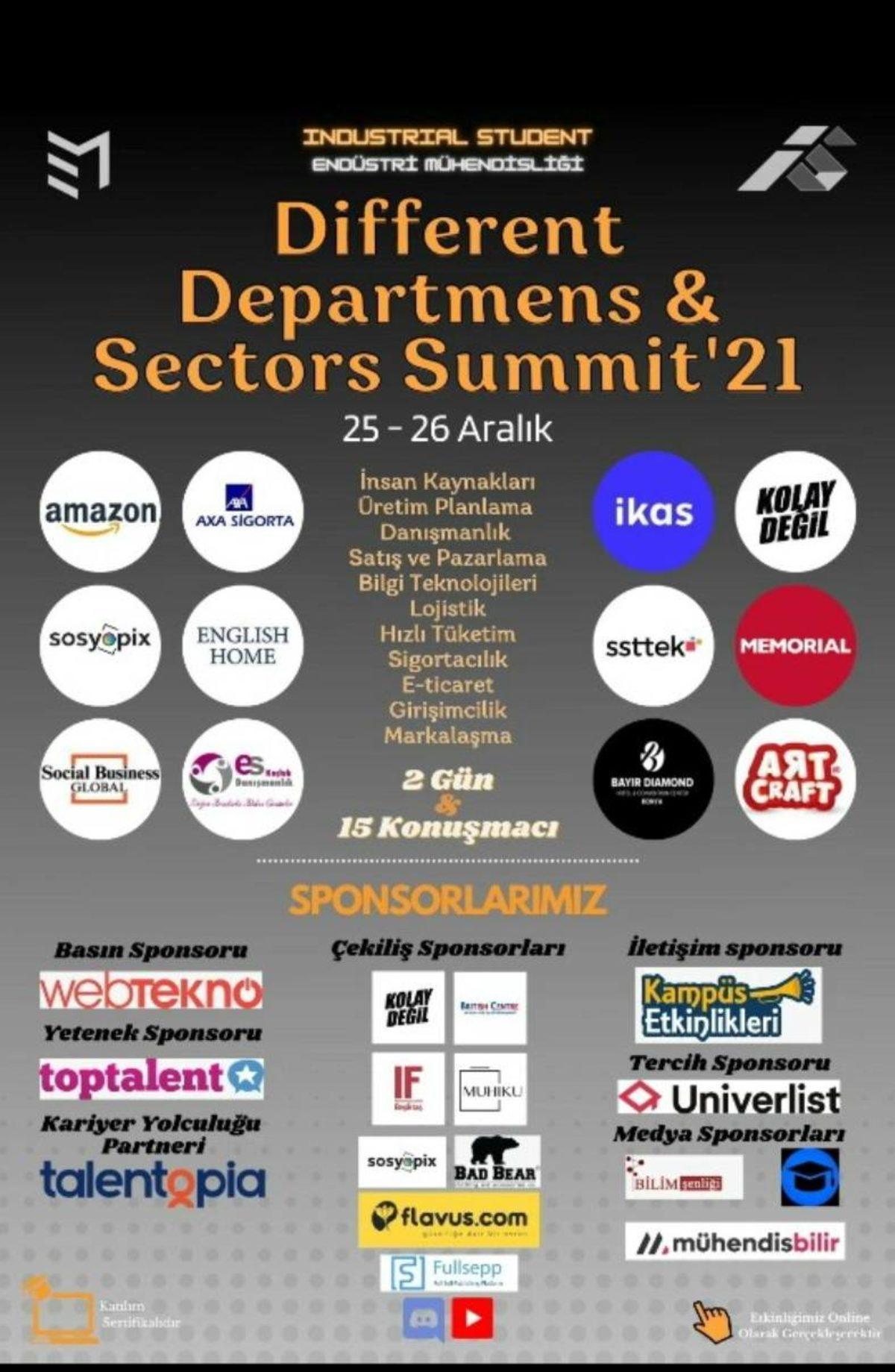 Farklı Sektörlerden Profesyonelleri Bir Araya Getirecek Different Departments and Sectors Summit’21, 25 Aralık’ta Başlıyor