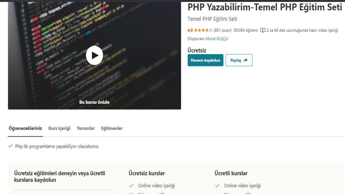 Yazılımcı Olmak İsteyenler İçin Tamamen Ücretsiz 15 Udemy Kursu