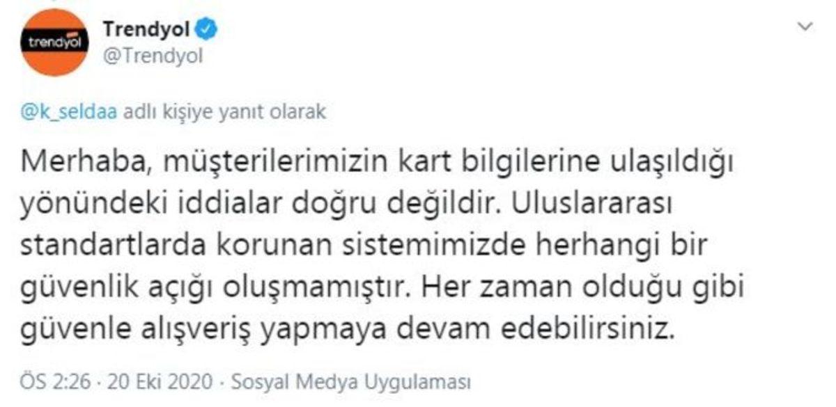 Sosyal Medyadaki ‘Trendyol’dan Kart Bilgileri Çalındı’ İddialarına Trendyol’dan Cevap