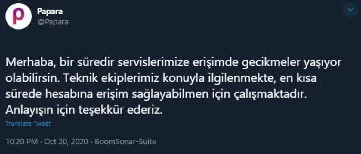 Papara Kullanıcıları Hesaplarına Erişemiyor: Papara’dan Açıklama Geldi