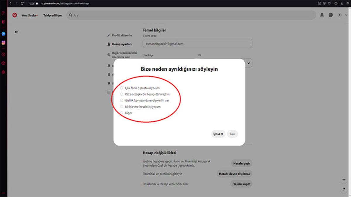 Pinterest Hesap Silme İşlemi Nasıl Yapılır?