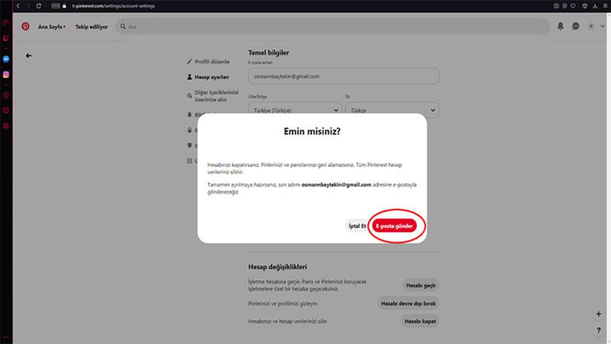 Pinterest Hesap Silme İşlemi Nasıl Yapılır?