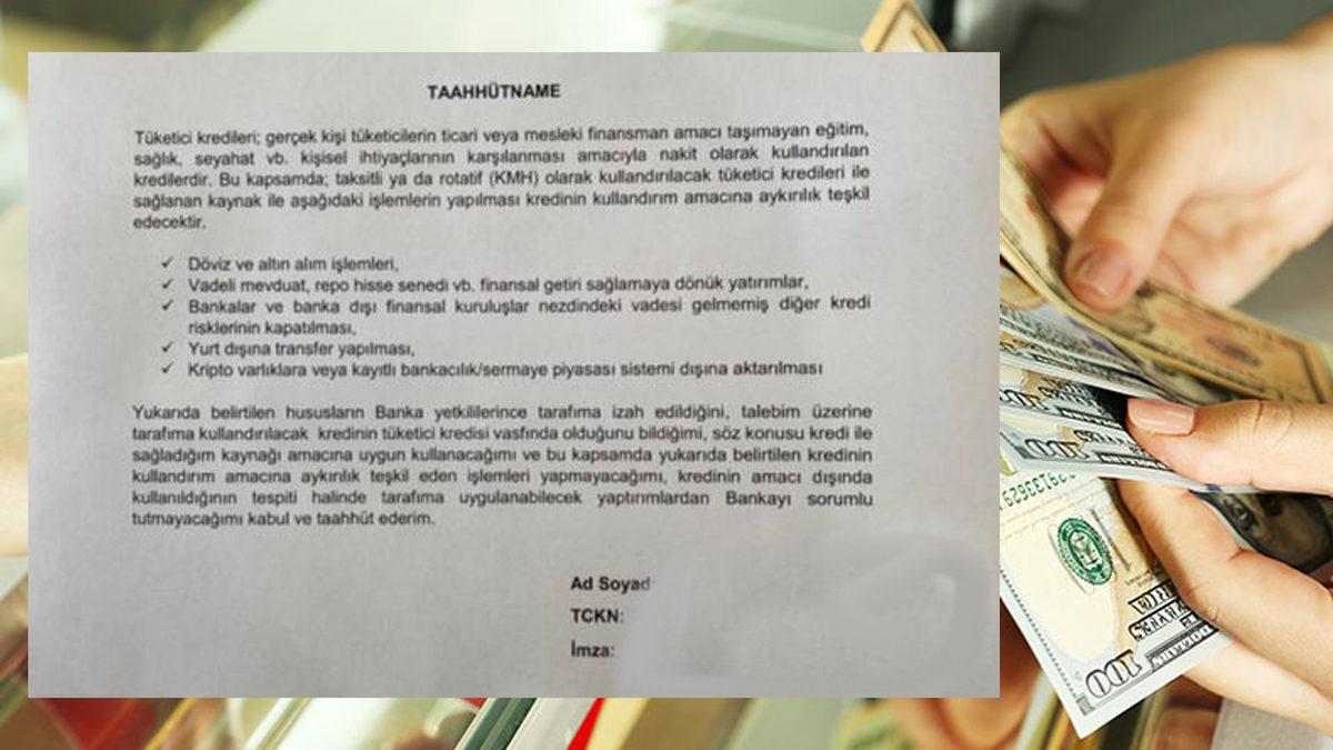 Kredi Çekip Dolar ve Kripto Para Alınmasının Önüne Geçmek İçin Yeni Taahhütname Getirildi: Amaç ’Bankayı Korumak’