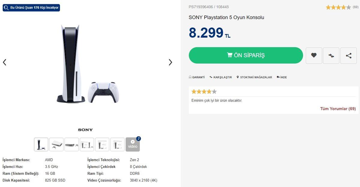 PlayStation 5, Vatan Bilgisayar’da Ön Siparişe Açıldı (Ancak Sipariş Verilemiyor)