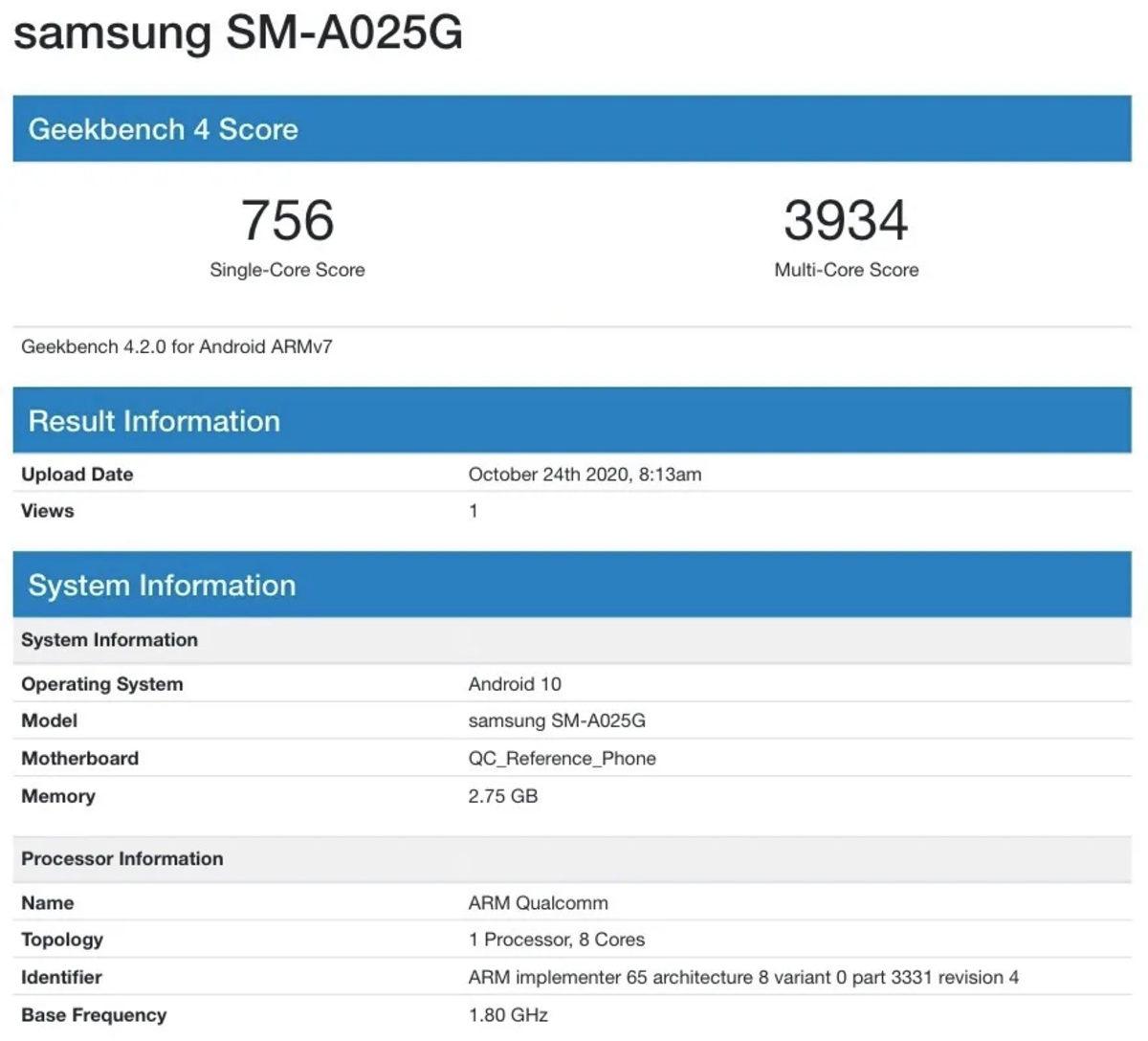 Samsung Galaxy A02s’in Bazı Donanım Özellikleri Ortaya Çıktı