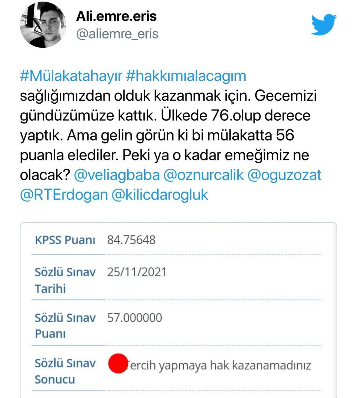 Yüksek Puanlarına Rağmen KPSS Mülakatında Elenen Öğretmenler Twitter’da Tepki Gösterdi: #MülakataHayır