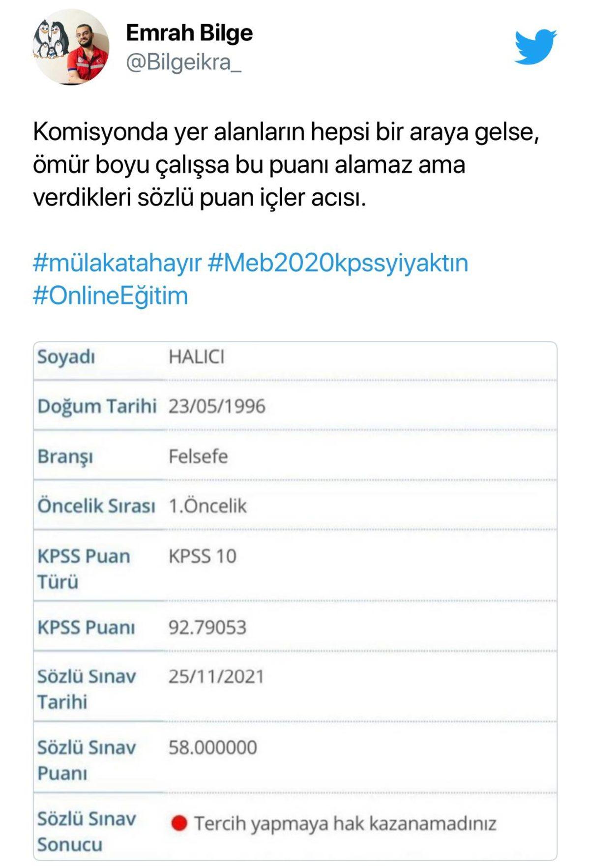 Yüksek Puanlarına Rağmen KPSS Mülakatında Elenen Öğretmenler Twitter’da Tepki Gösterdi: #MülakataHayır