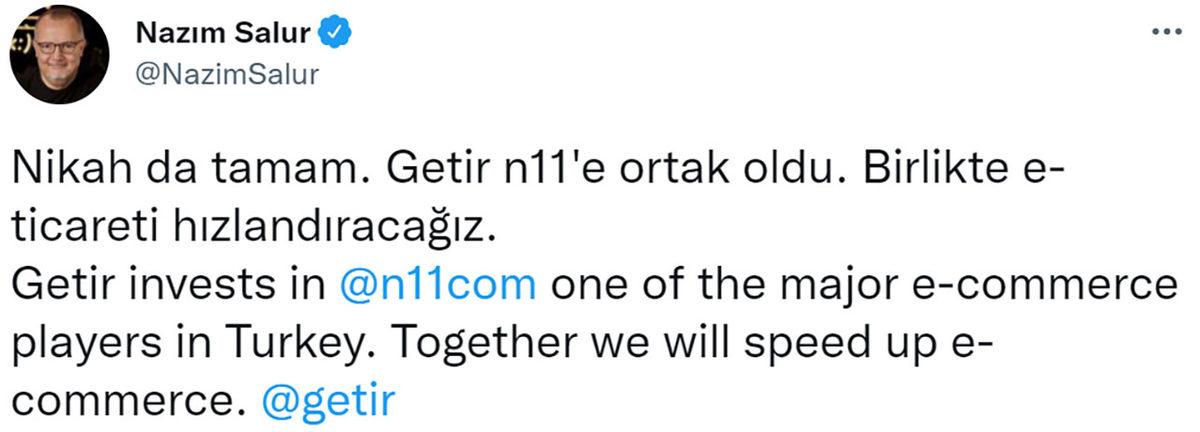 Getir, n11.com’un Tamamını Satın Aldığını Açıkladı
