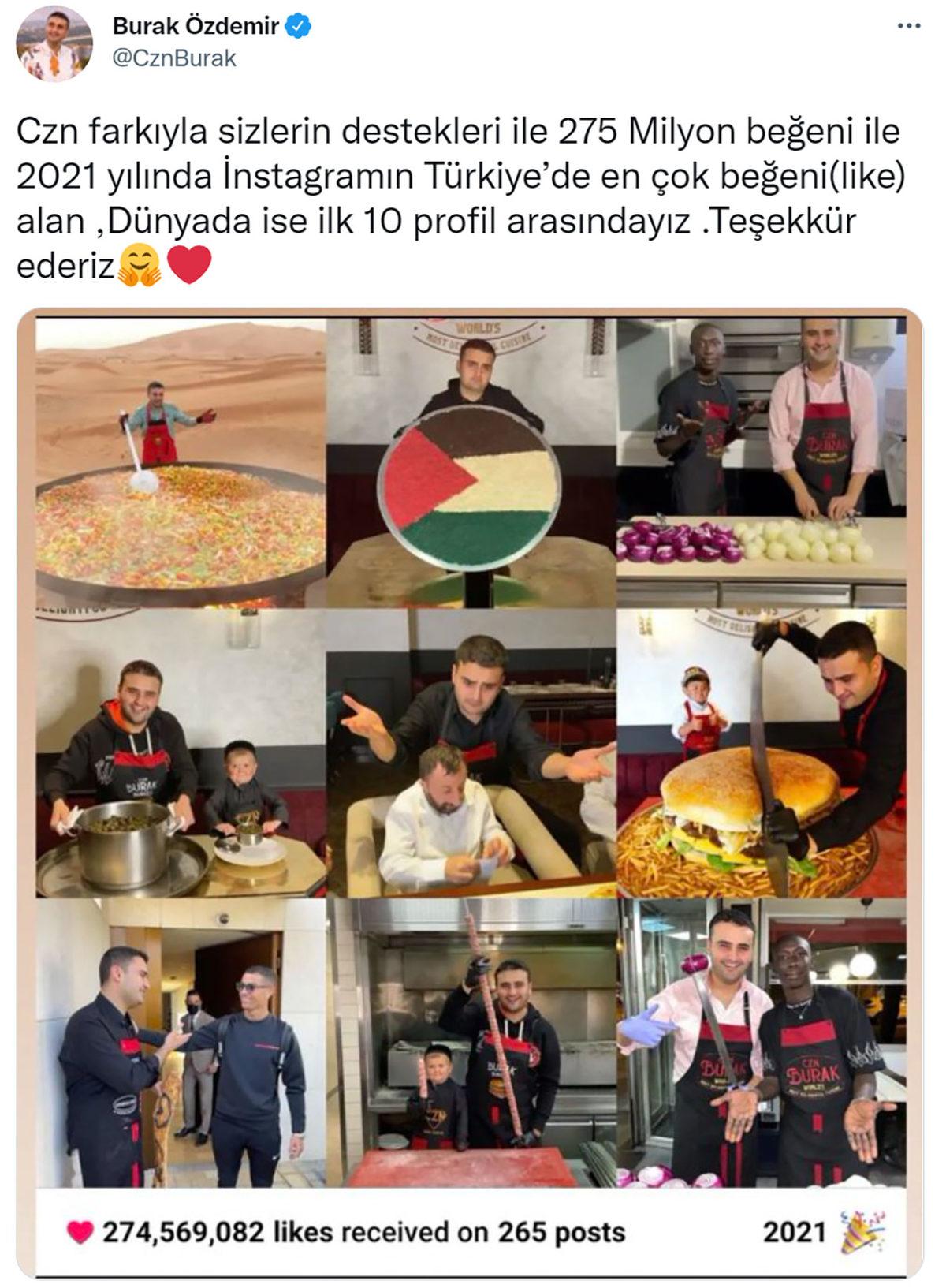CZN Burak, 2021’de En Çok Beğeni Alan Türk Instagram Kullanıcısı Oldu: İşte CZN Burak’ın Aldığı Toplam Beğeni Sayısı