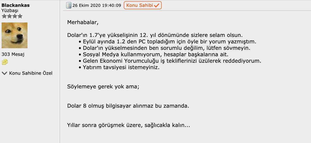 ‘Dolar 1.7 Olmuş Bilgisayar Alınmaz Bu Zamanda’ Diyen Forum Üyesinden 12 Yıl Sonra Açıklama