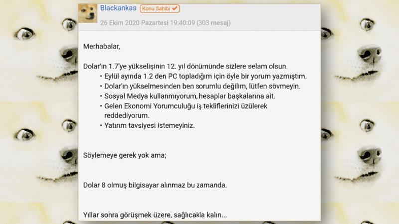 ‘Dolar 1.7 Olmuş Bilgisayar Alınmaz Bu Zamanda’ Diyen Forum Üyesinden 12 Yıl Sonra Açıklama
