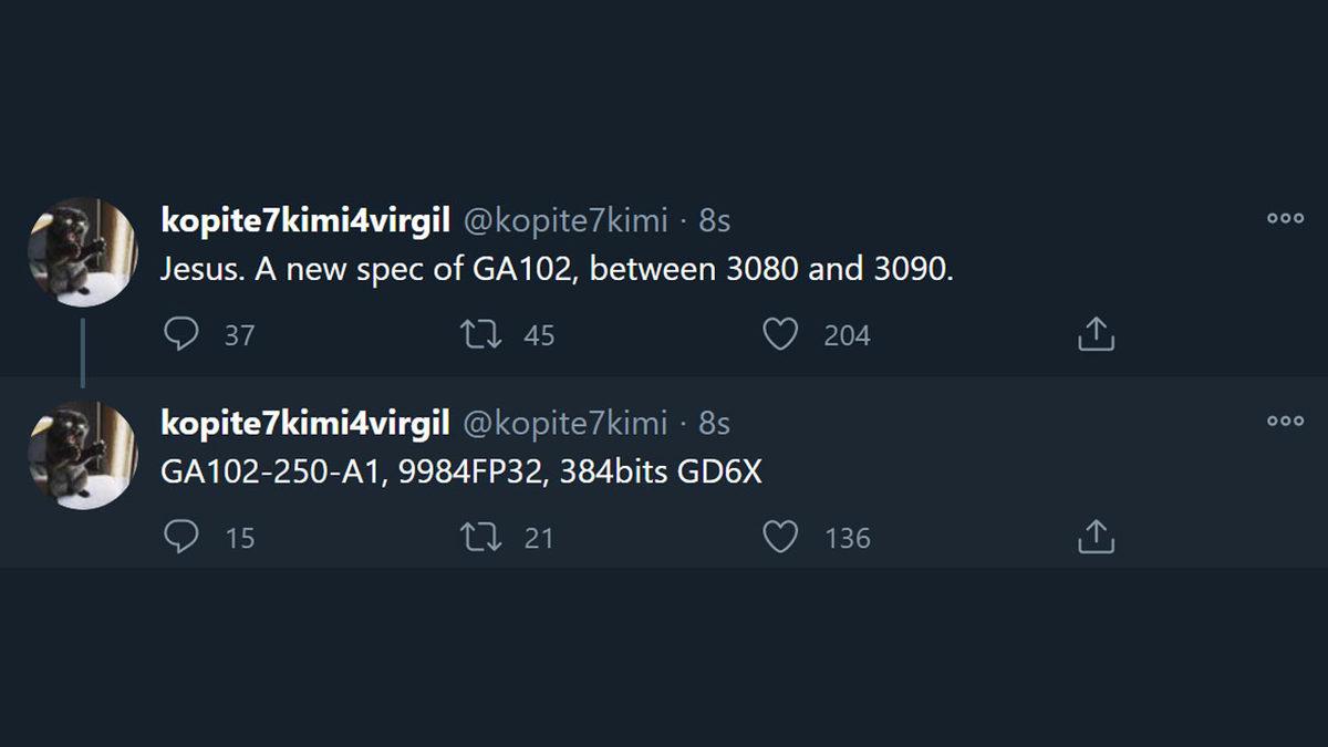 NVIDIA, 9.984 CUDA Çekirdekli GeForce RTX 3080 Ti Üzerinde Çalışıyor