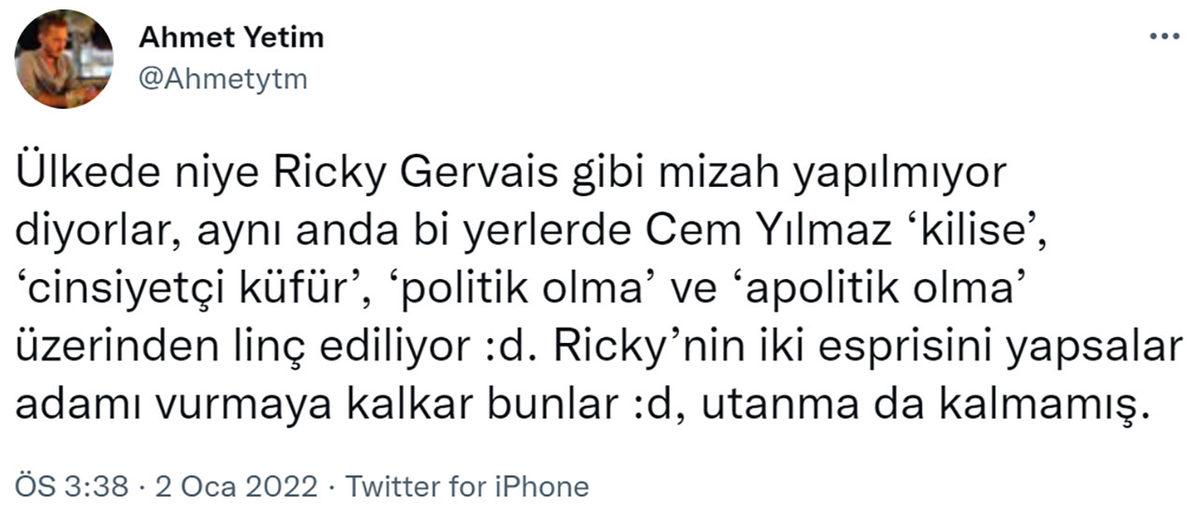 Son Gösterisiyle İnsanları İkiye Bölen Cem Yılmaz’dan Göndermeli Paylaşım