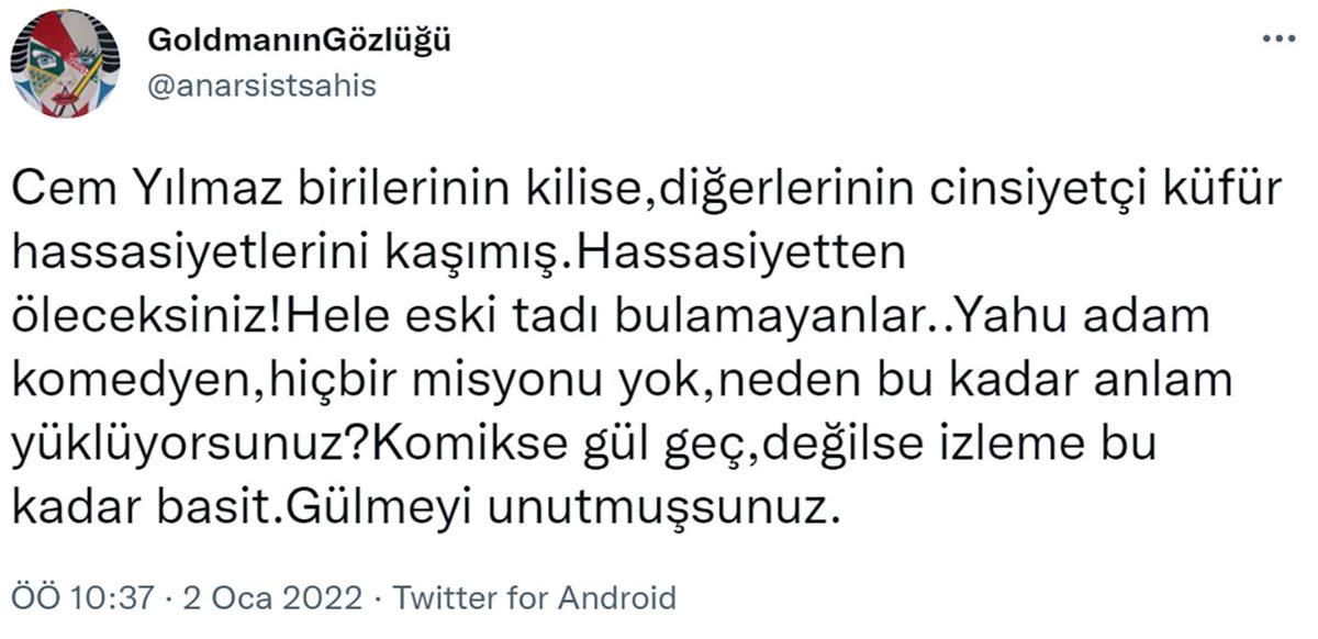 Son Gösterisiyle İnsanları İkiye Bölen Cem Yılmaz’dan Göndermeli Paylaşım