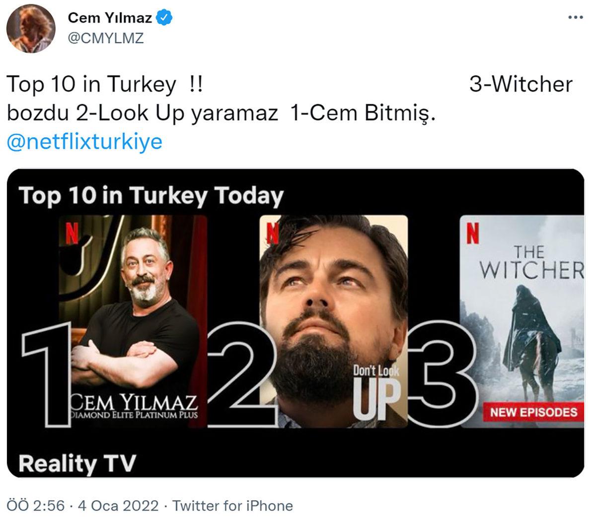 Cem Yılmaz’ın Çok Eleştirilen Yeni Gösterisi, Netflix’te Zirveye Oturdu