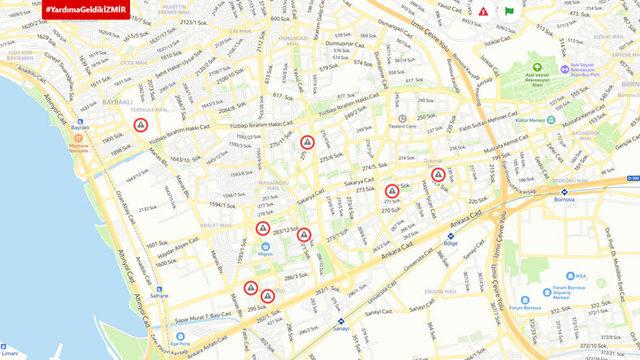 İzmir’de Anlık Olarak Yardım İsteyebileceğiniz veya Teklif Edebileceğiniz Harita