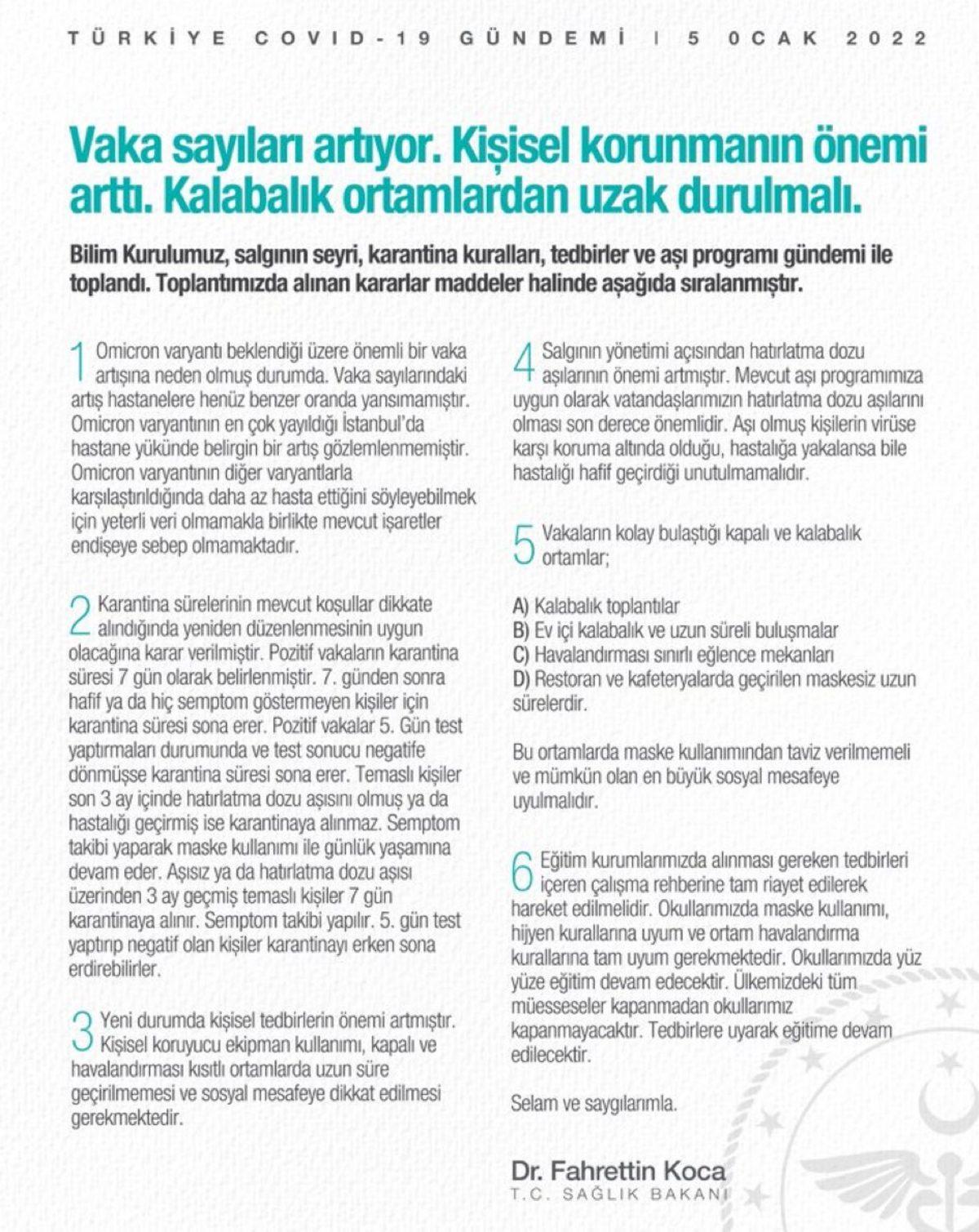 Fahrettin Koca: ’İzolasyon’ Kelimesi Yerine Yanlışlıkla ’Karantina’ Kelimesi Kullanıldı