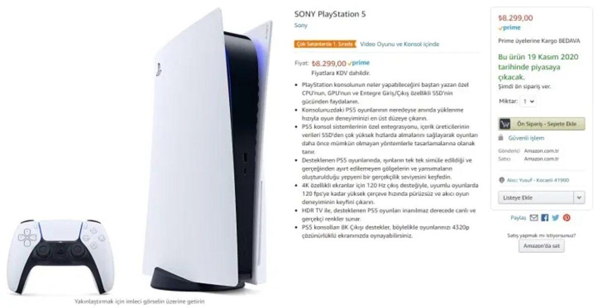 PlayStation 5, Amazon Türkiye’de Ön Siparişe Açılır Açılmaz Tükendi