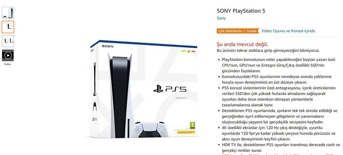 PlayStation 5, Amazon Türkiye’de Ön Siparişe Açılır Açılmaz Tükendi