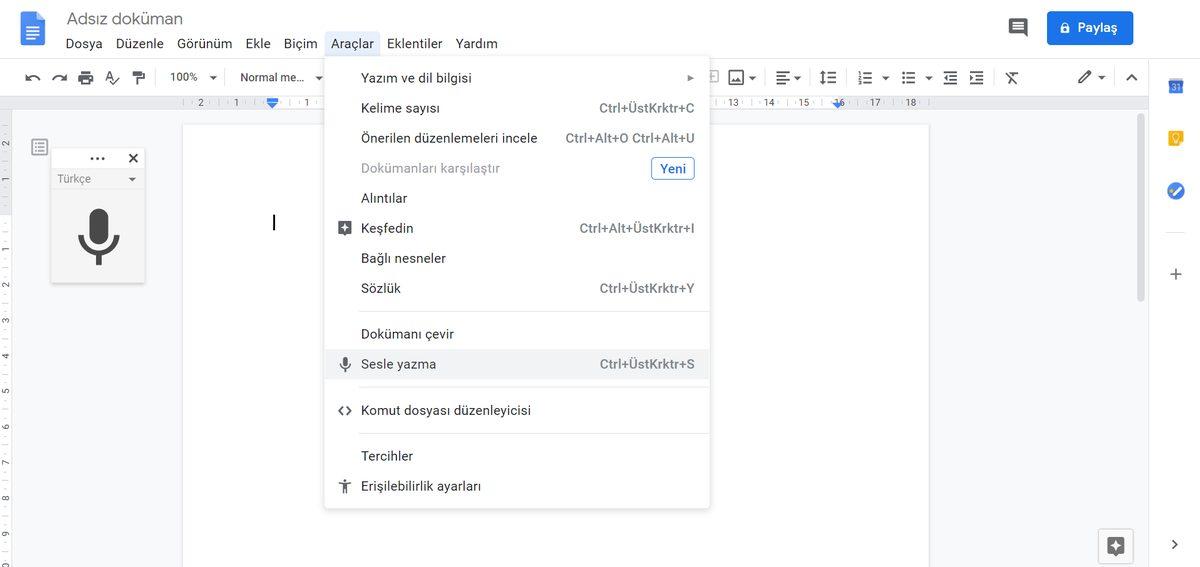 Google Docs ile Ses Kaydını Yazıya Çevirme Nasıl Yapılır?