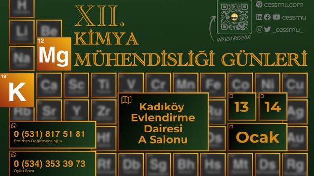 Marmara Üniversitesi CESSMU Kimya Mühendisliği Günleri 13 Ocak’ta Başlıyor