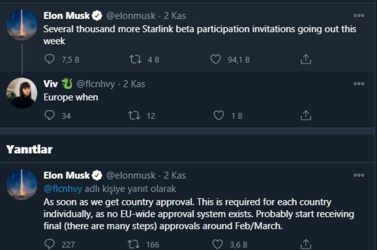 Elon Musk, Starlink’in Avrupa’da Ne Zaman Hizmet Vermeye Başlayacağını Duyurdu