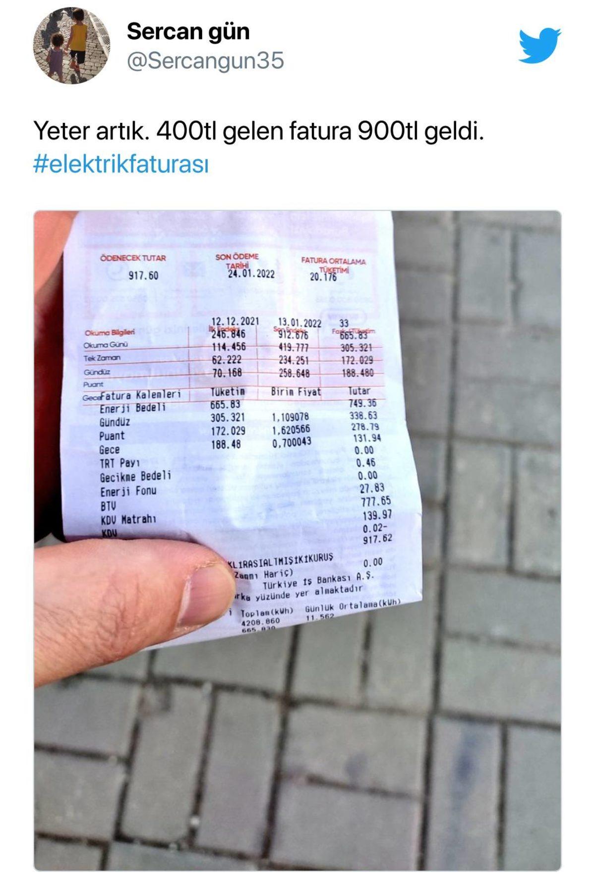 Zamlı Elektrik Faturaları Sosyal Medyanın Gündeminde: Faturalarda Bir Ayda Yüzlerce Lira Artış Var