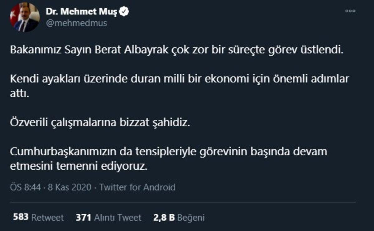 İstifasını Instagram Hesabından Duyuran Bakan Berat Albayrak, Twitter Hesabını Kapattı (Doğrulama Geldi)