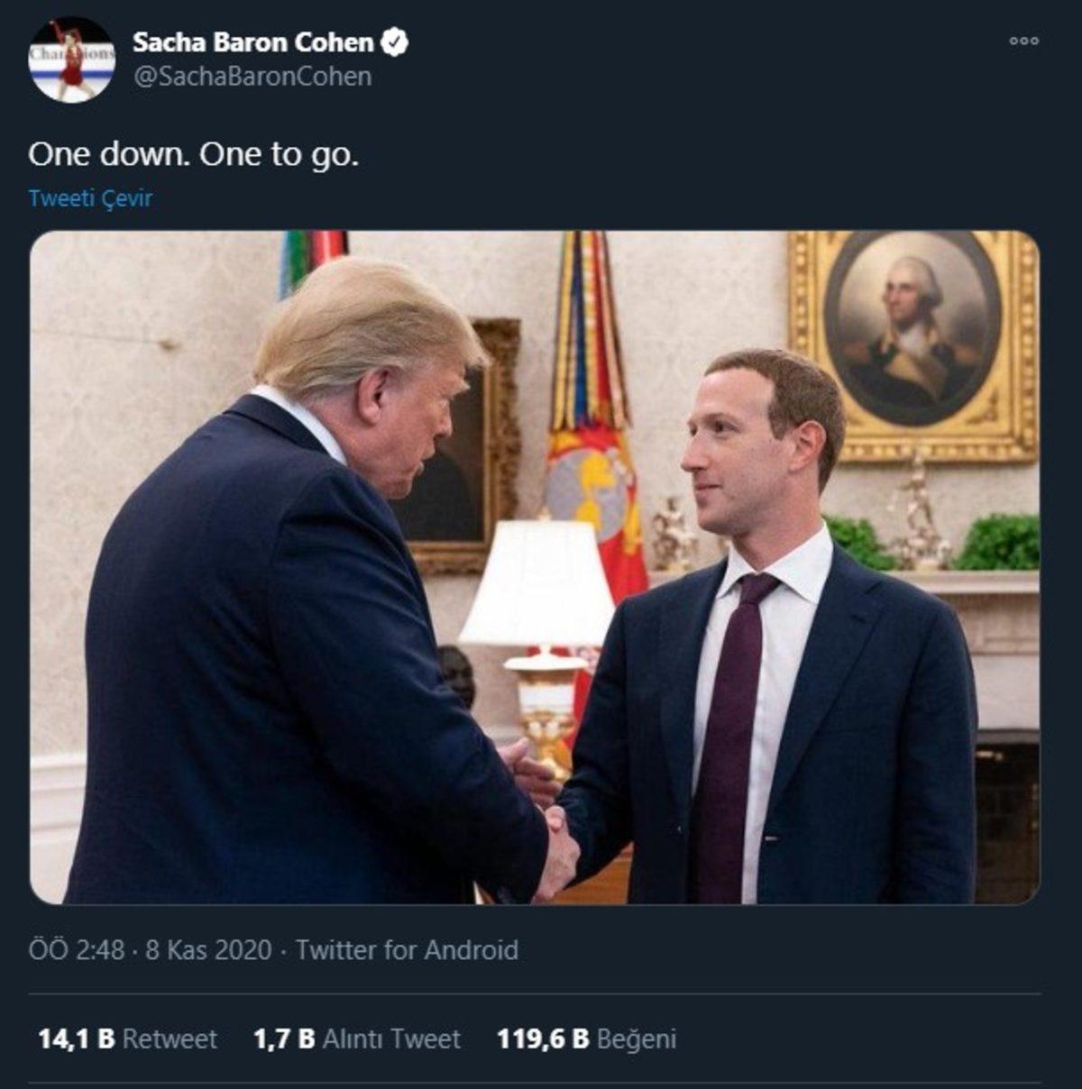 Sacha Baron Cohen, Trump’ın Ardından Sıradaki İsmin Mark Zuckerberg Olduğunu İma Etti