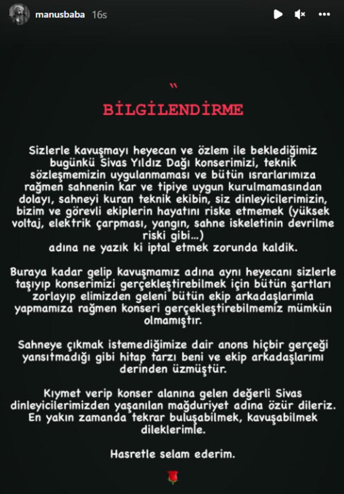 Manuş Baba’nın Sivas Konserini ‘Hava Soğuk’ Diye İptal Ettiği İddiası Sosyal Medyayı Karıştırdı: İşte Yaşananlar