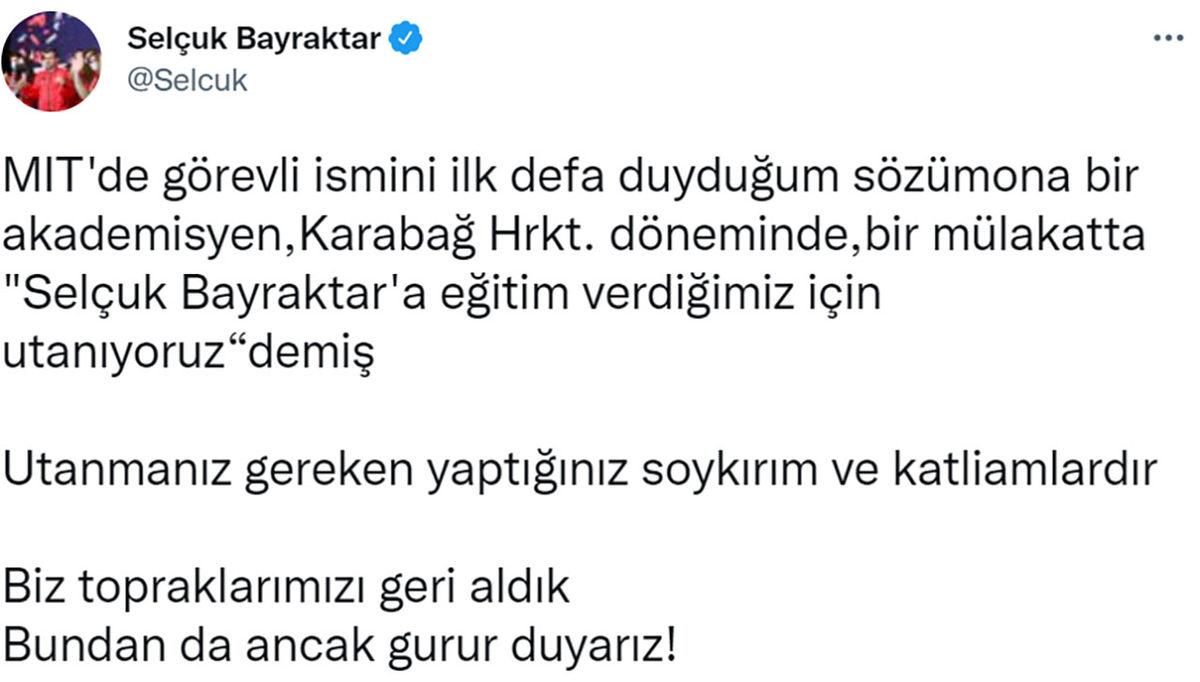 Selçuk Bayraktar’dan “Onu MIT’de Eğittiğimiz İçin Utanıyorum” Diyen Profesöre Yanıt