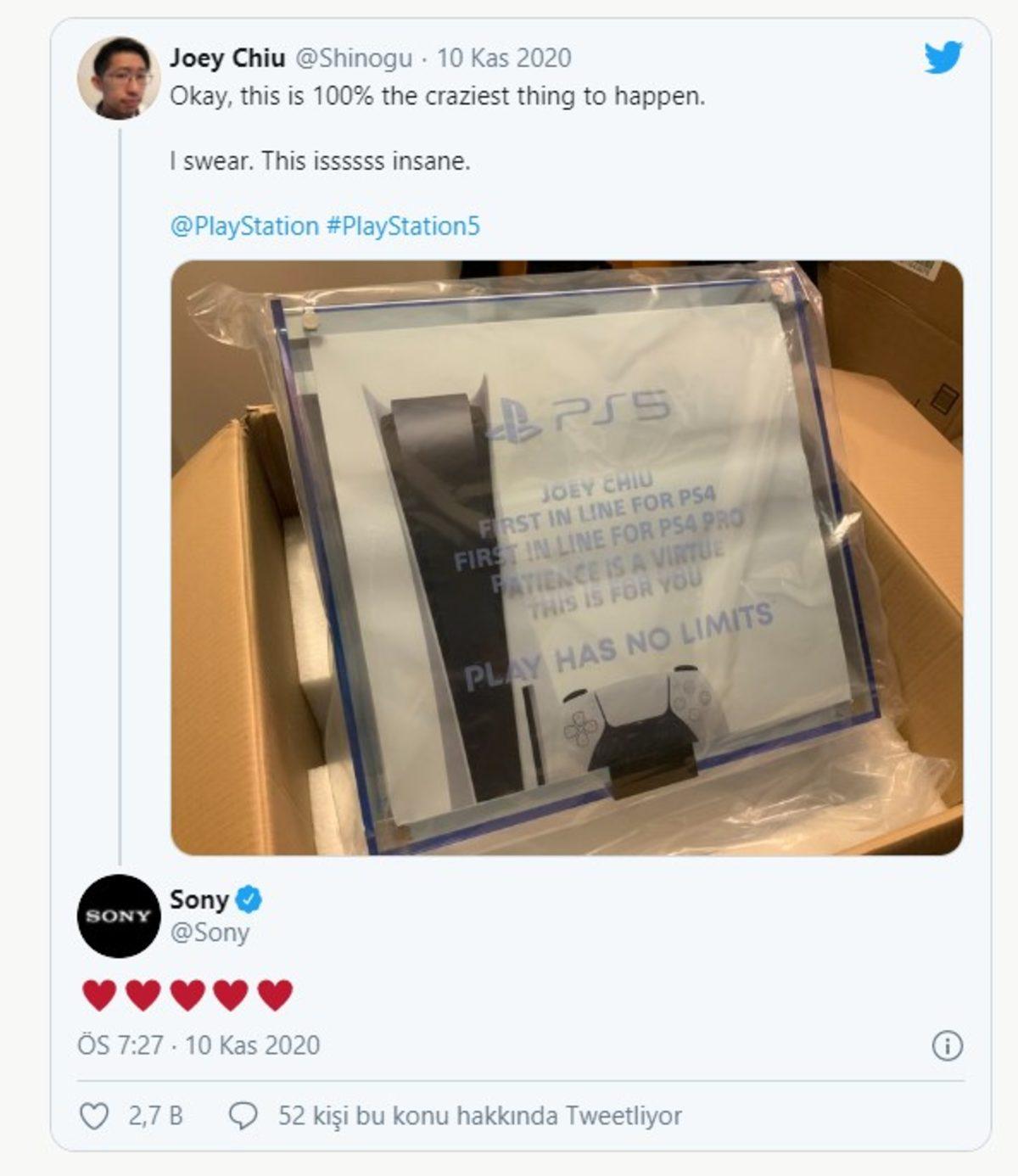 Sony, PS4 ve PS4 Pro’yu İlk Alan Müşterisine Bir Sürprizle PS5 Gönderdi