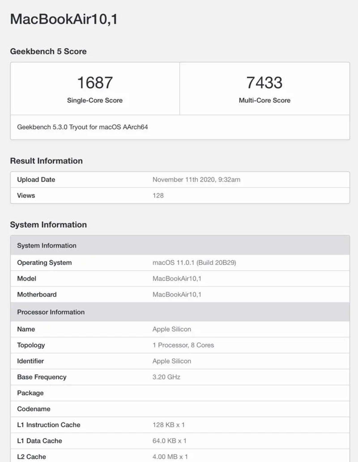 M1 İşlemcili MacBook Air’ın Intel İşlemcili MacBook’ları Solladığı GeekBench Puanı Belli Oldu