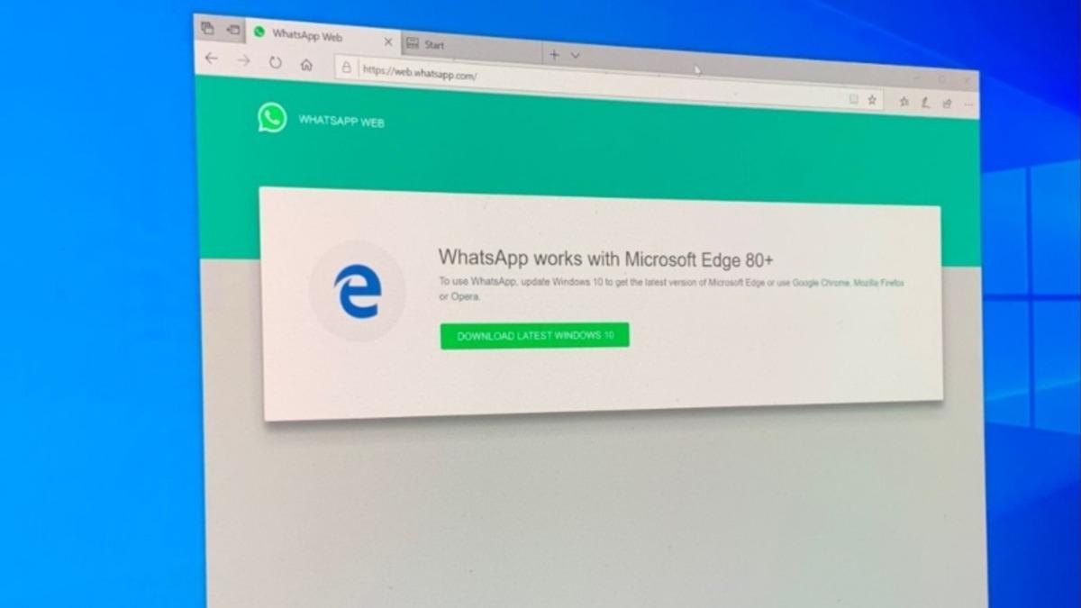 WhatsApp Web, Microsoft Edge Legacy Modunu Engelliyor
